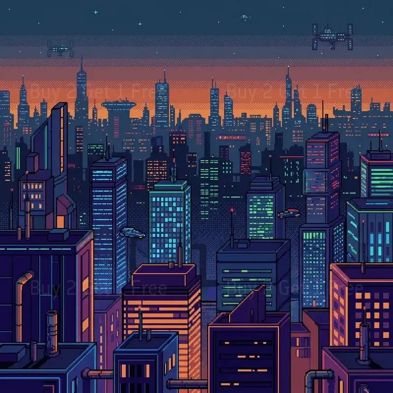 2D Pixel Art Game Texture Backgrounds