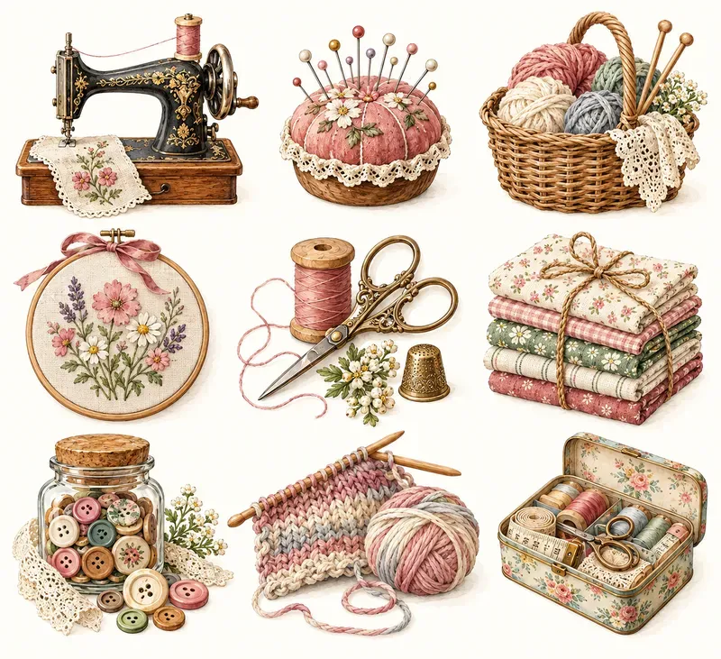 Cottagecore Botanical Clipart Sets