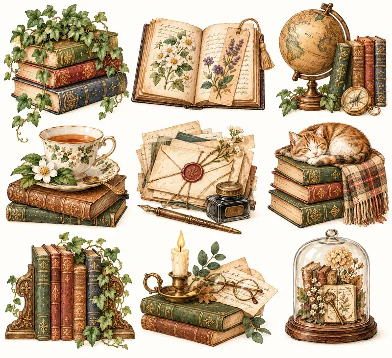 Cottagecore Botanical Clipart Sets