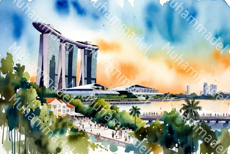 Watercolor Landmark Scene Generator