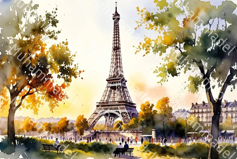 Watercolor Landmark Scene Generator
