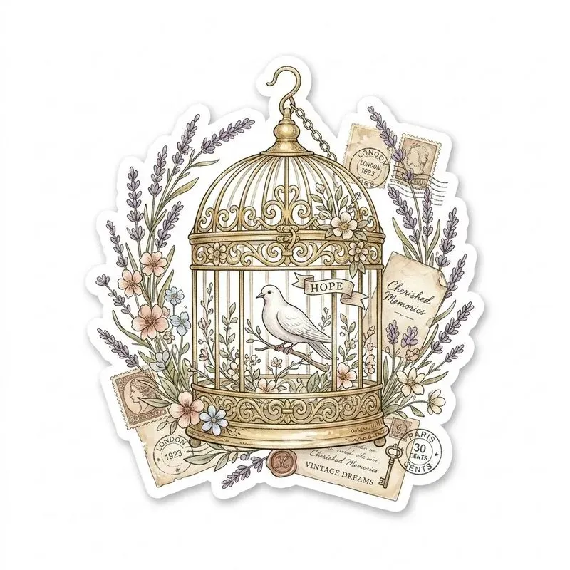 Vintage Stamperia Clipart Stickers