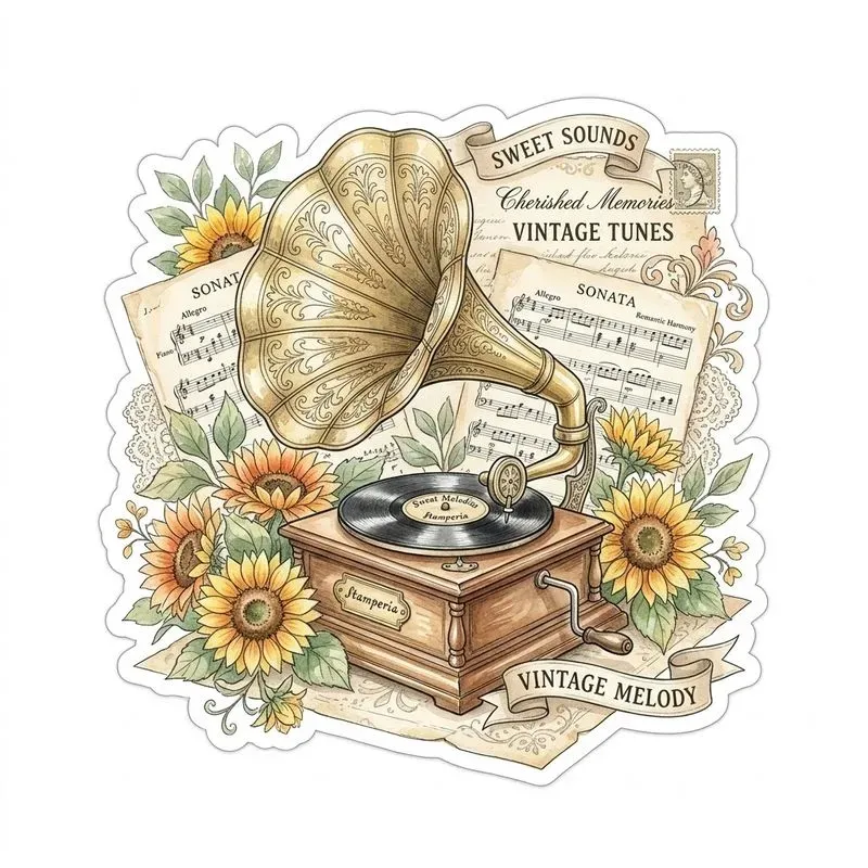 Vintage Stamperia Clipart Stickers