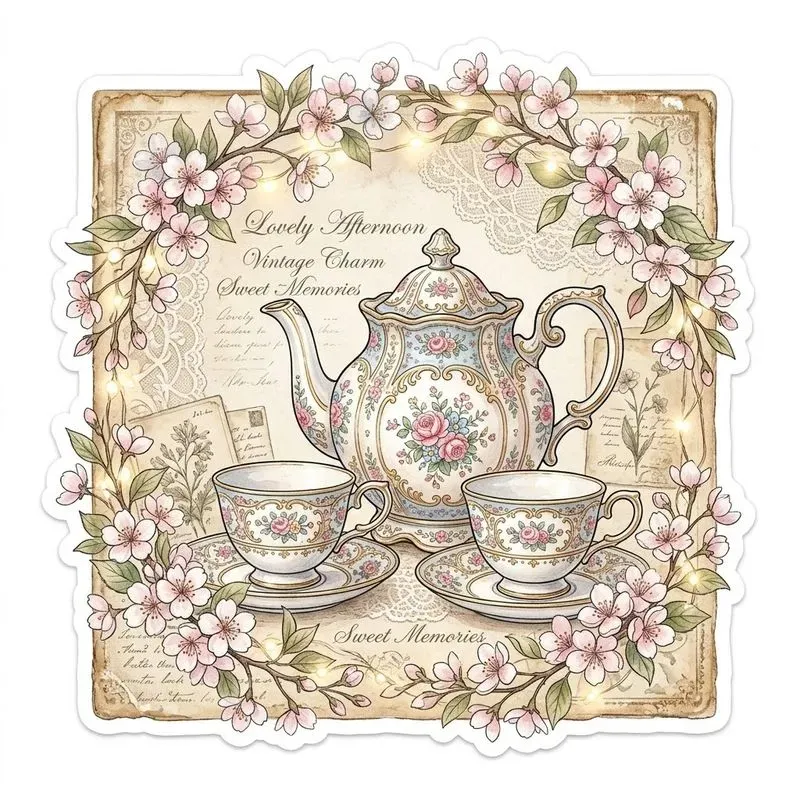 Vintage Stamperia Clipart Stickers
