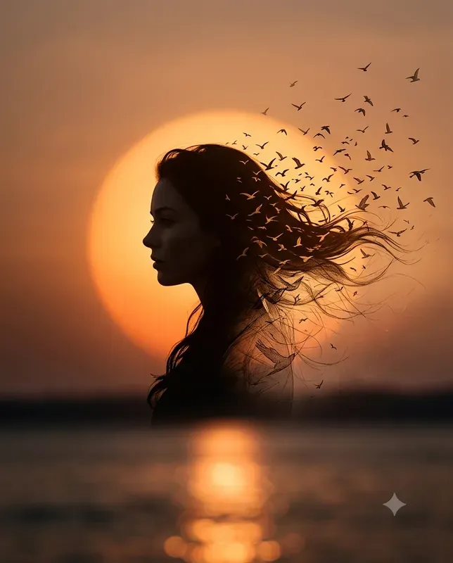 Silhouette Sun Dissolve Art