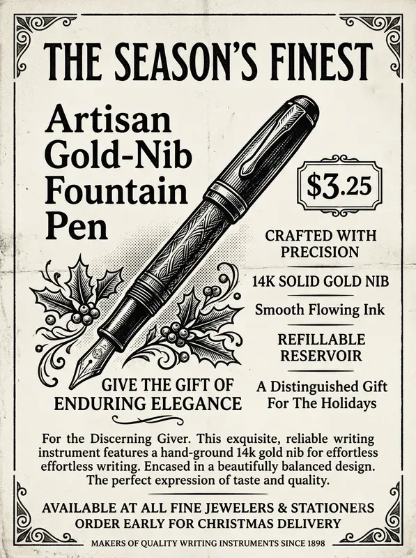 1920s Vintage Christmas News Ad Assets