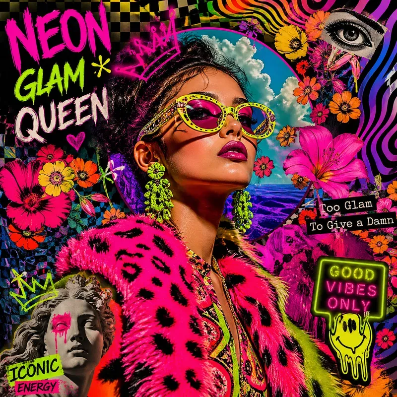 Psychedelic Fashion Pop Art Collages
