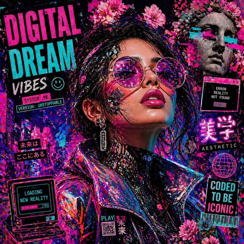 Psychedelic Fashion Pop Art Collages