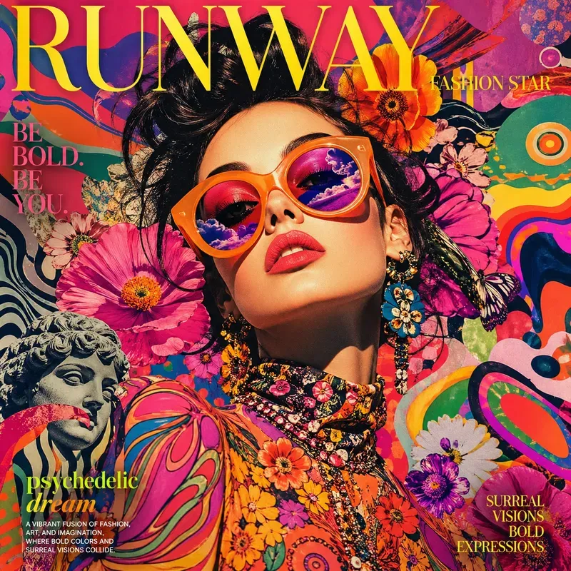 Psychedelic Fashion Pop Art Collages