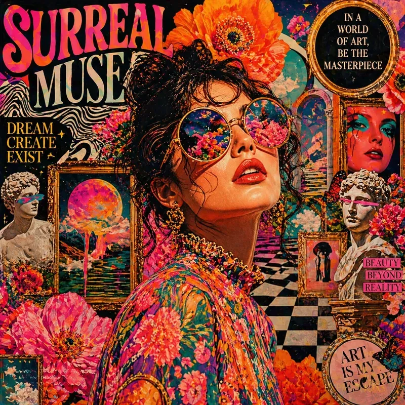 Psychedelic Fashion Pop Art Collages