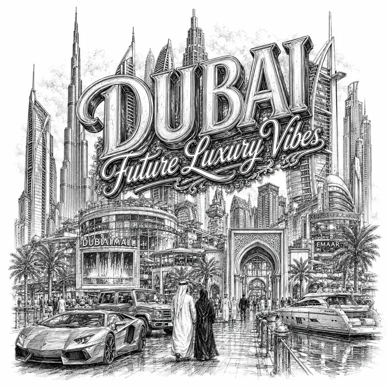 Black White City Sketch Art