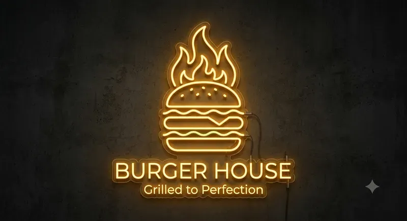 Luxury Neon Restaurant Logos 