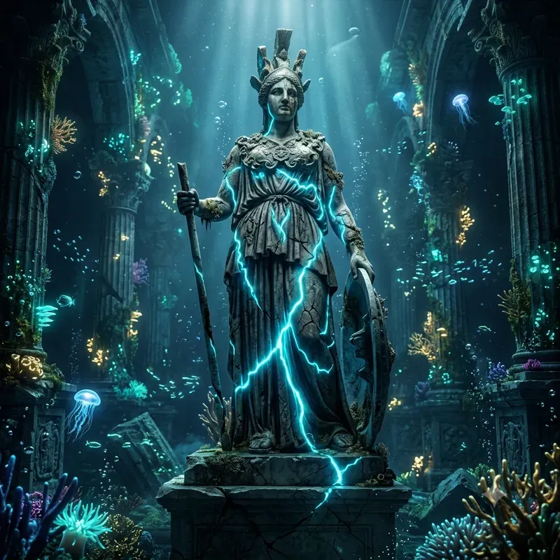 Neon Fractured Mythic Statues