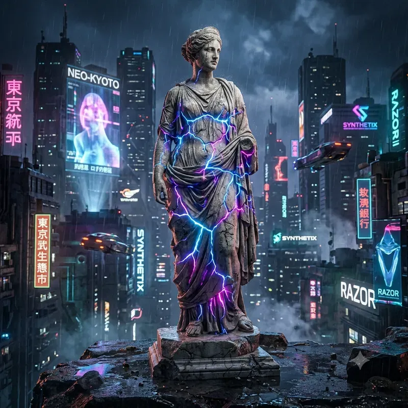 Neon Fractured Mythic Statues