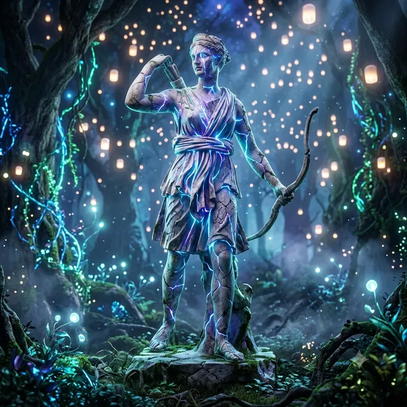 Neon Fractured Mythic Statues