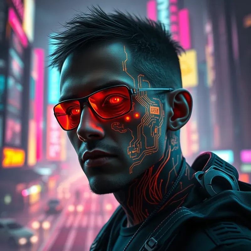 Neon Cyberpunk Digital Portraits