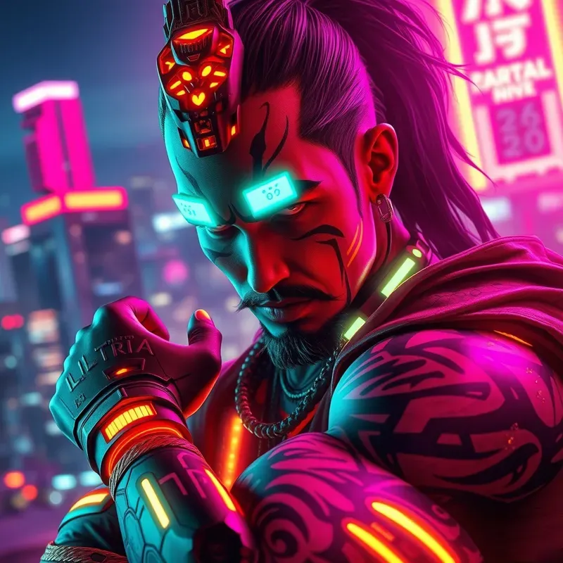Neon Cyberpunk Digital Portraits
