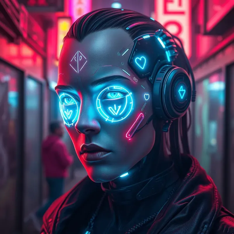 Neon Cyberpunk Digital Portraits