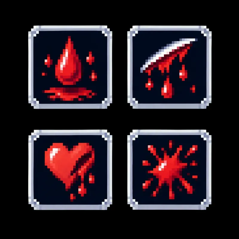 8bit RPG Buff Debuff Status Icons