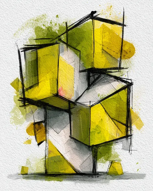 Neo Cubist Abstract Art