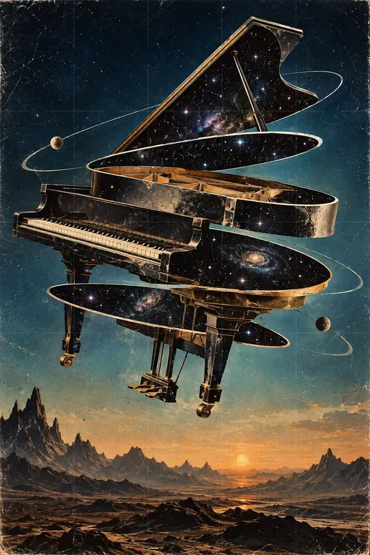 Cosmic Surreal Collage Objects