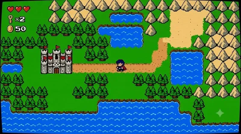 Retro 8bit Game Scene Pixel Art