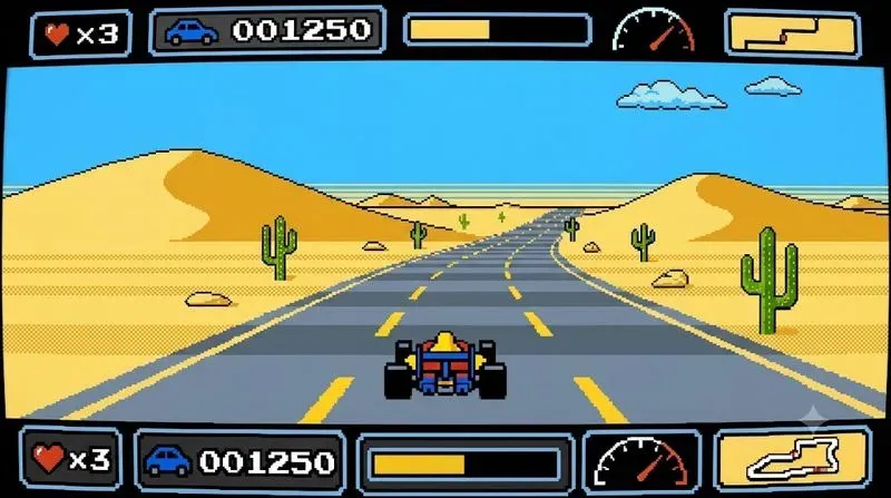 Retro 8bit Game Scene Pixel Art