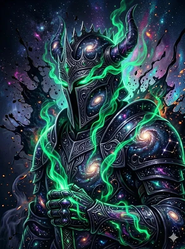 3D Cosmic Dark Ink Ember Art