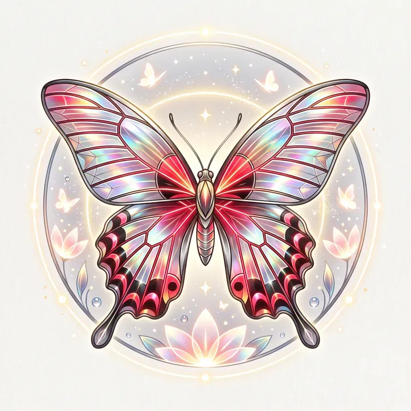 Modern Glowing Butterfly Emblems