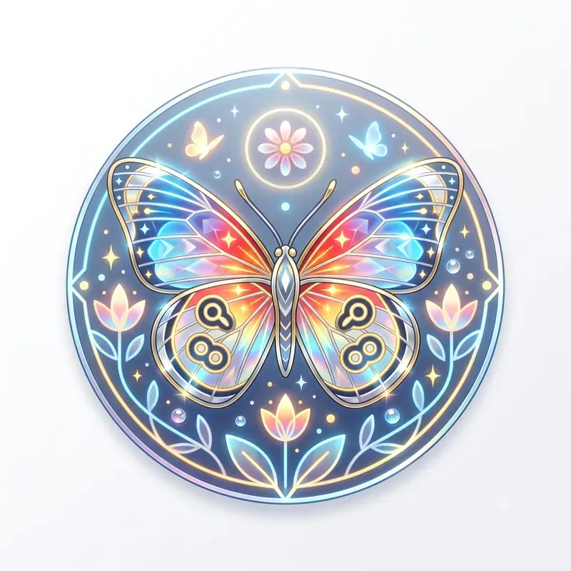 Modern Glowing Butterfly Emblems