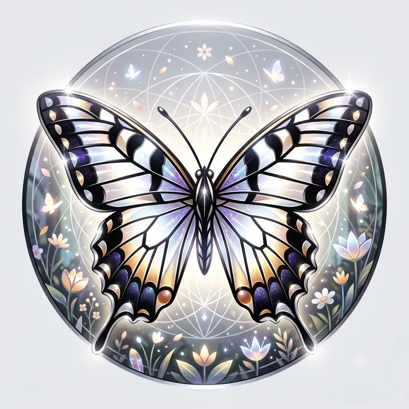 Modern Glowing Butterfly Emblems