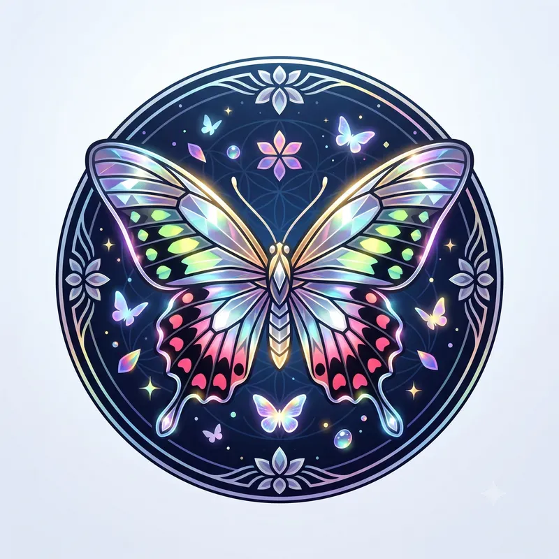 Modern Glowing Butterfly Emblems