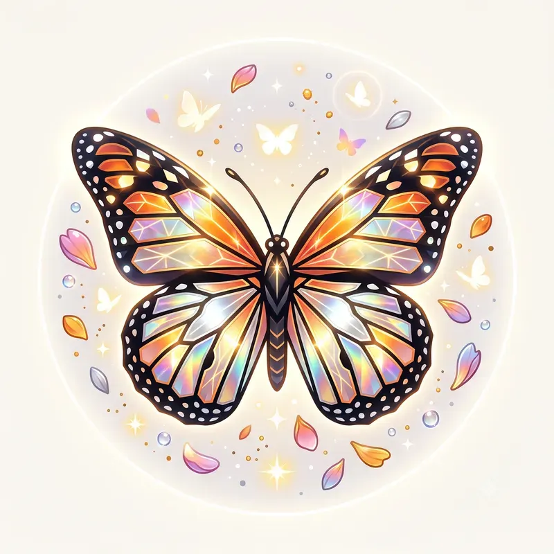 Modern Glowing Butterfly Emblems