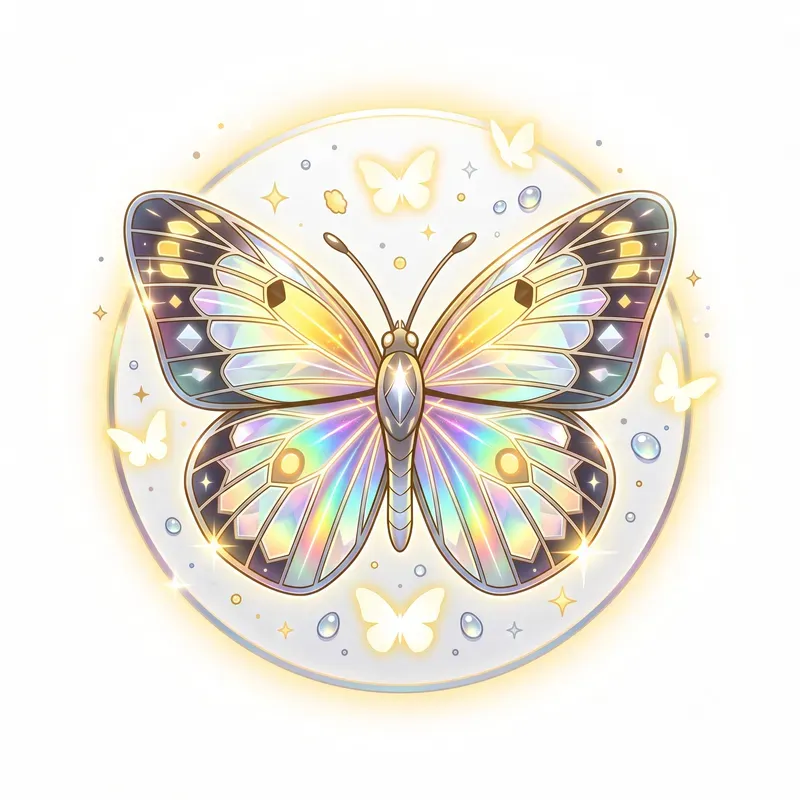Modern Glowing Butterfly Emblems
