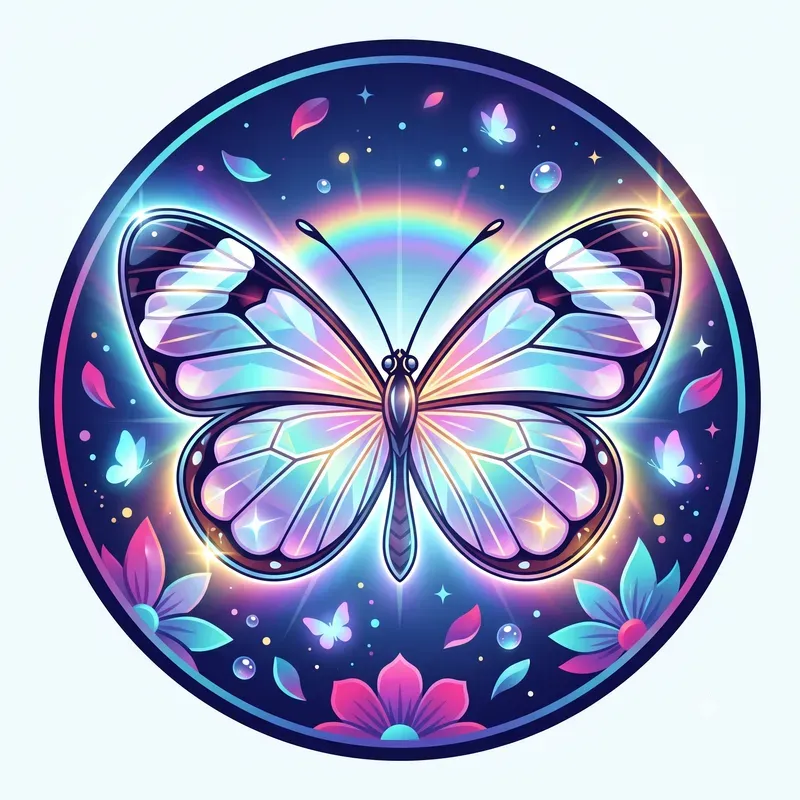 Modern Glowing Butterfly Emblems