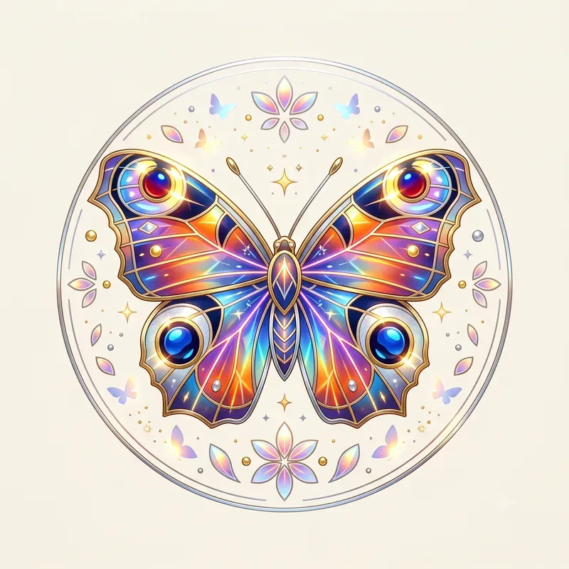Modern Glowing Butterfly Emblems