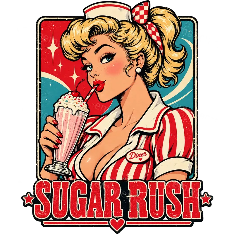 Retro Pin Up Pop Art Tshirt Graphics