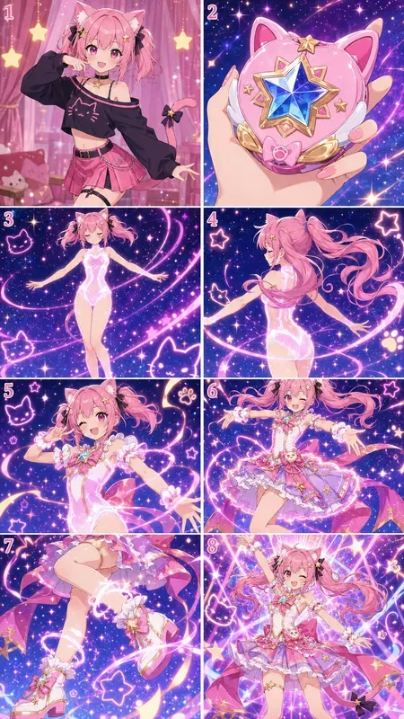 8panel Magical Girl Transformation Stories