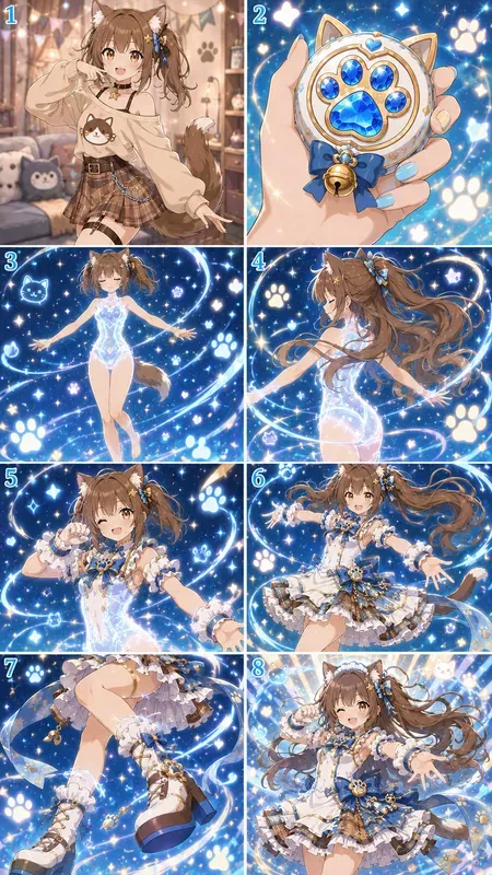 8panel Magical Girl Transformation Stories