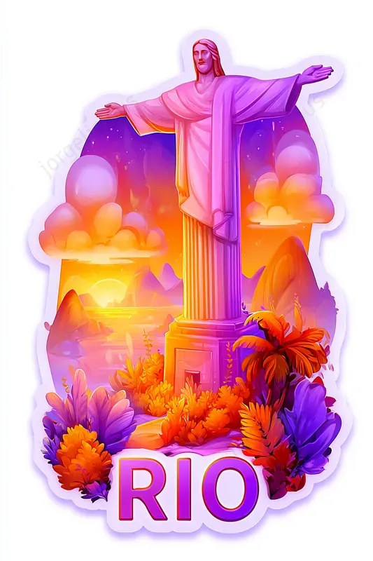 Colorful Landmark Travel Stickers