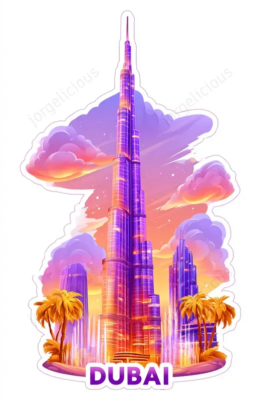 Colorful Landmark Travel Stickers