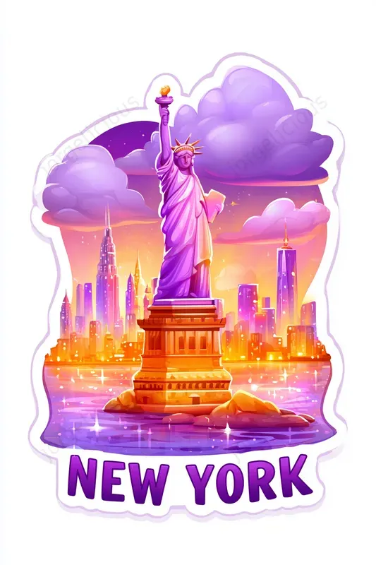 Colorful Landmark Travel Stickers