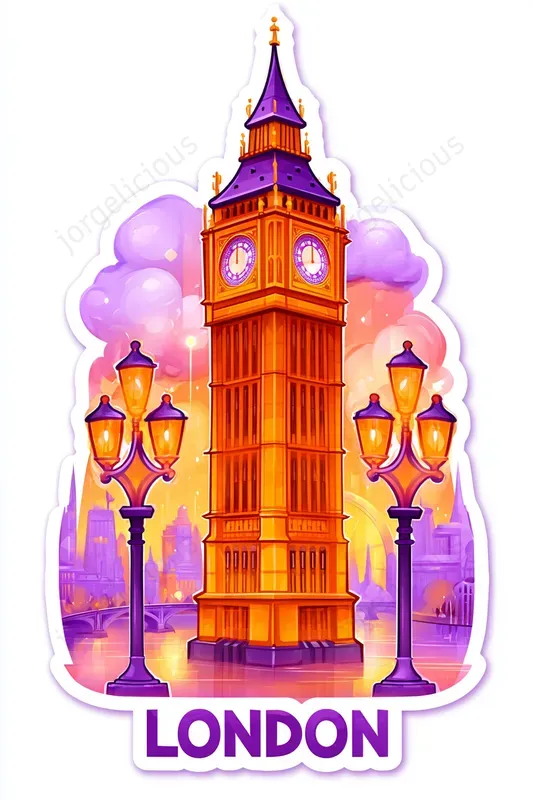 Colorful Landmark Travel Stickers