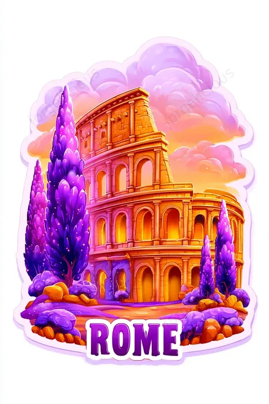 Colorful Landmark Travel Stickers