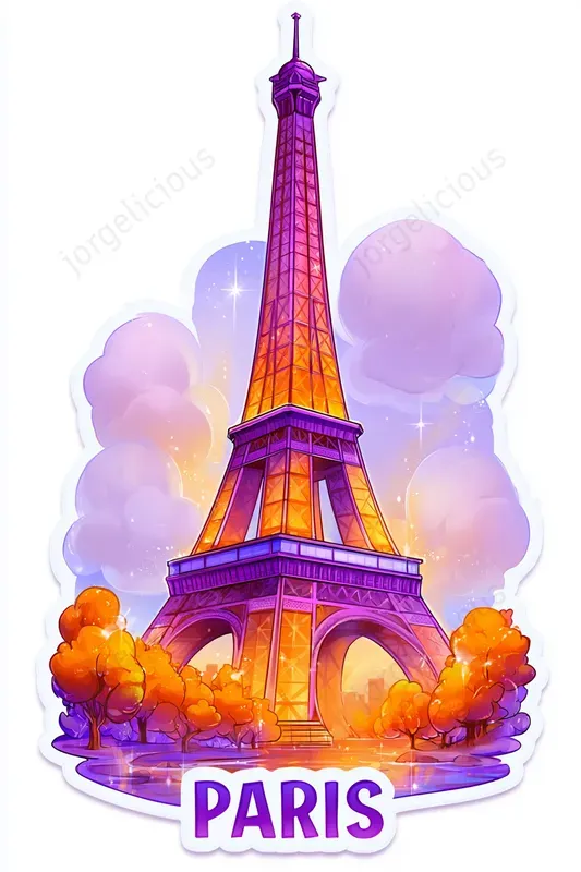 Colorful Landmark Travel Stickers