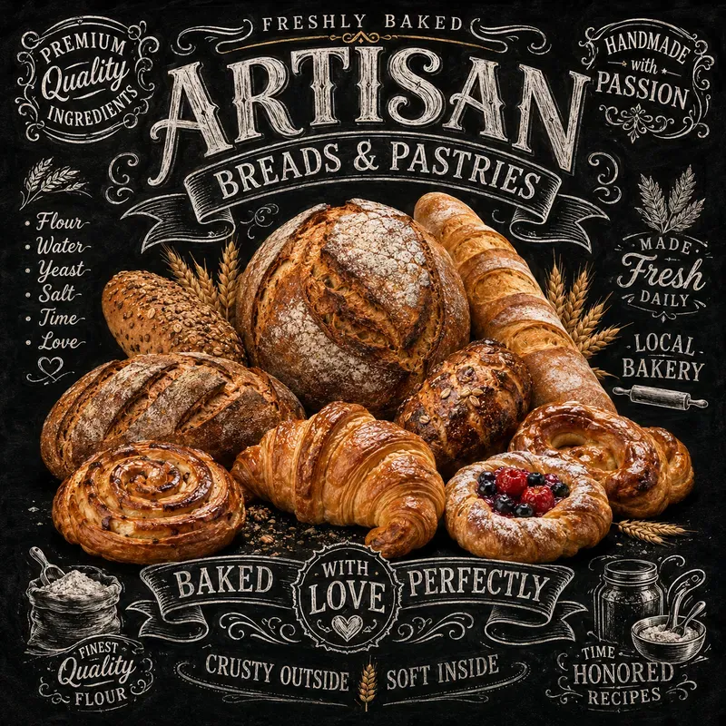 Vintage Chalkboard Food Market Posters