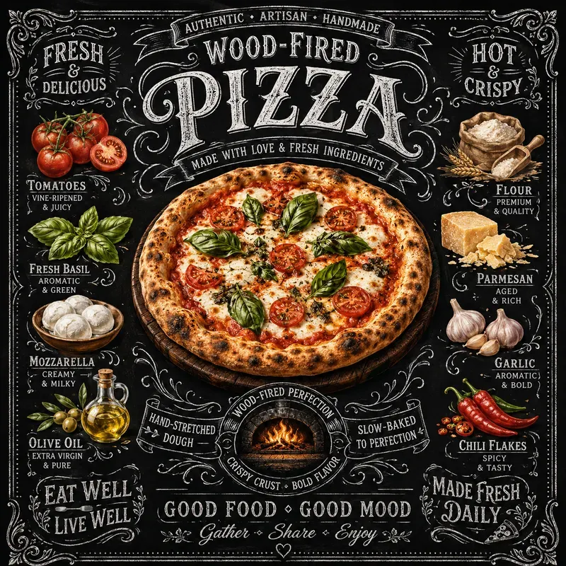Vintage Chalkboard Food Market Posters
