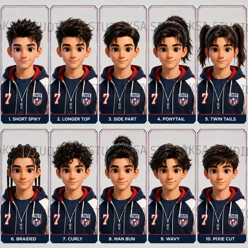 3D Character Hairstyle Sheets
