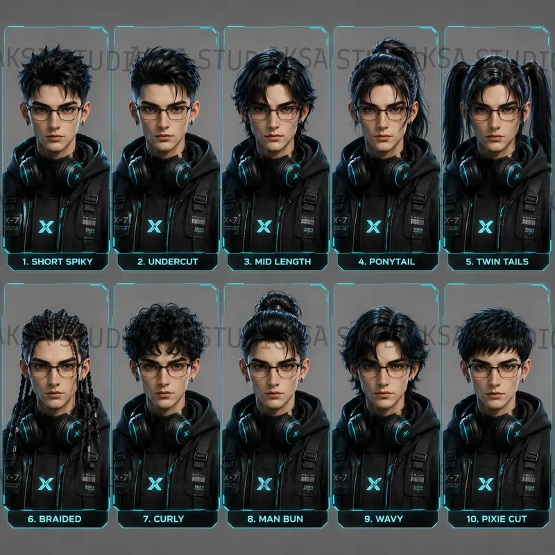3D Character Hairstyle Sheets