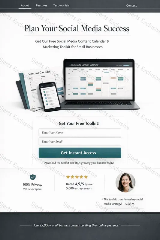 High End Email Capture Landing Pages